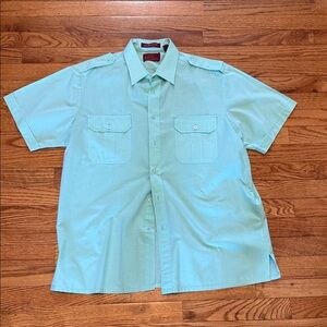 Vintage Bay Hill Classics Short-Sleeve Mint Green Men's Button-Up Shirt